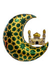 Ay Kubbe Yeşil Folyo Balon 65,5*63Cm - Hoşgeldin Ramazan Süsleri - Ramazan Süsleri - Ramazan Balon
