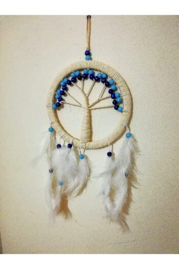 Beyaz Kuş Tüylü Hayat Ağacı Düş Kapanı Dream Catcher Duvar Süsü