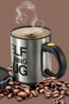 Kendi Kendini Karıştıran Mikser Kupa Termos Bardak; Self Stirring Mug Siyah