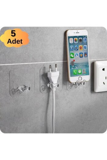 Kendinde Yapışkanlı Şeffaf Kablo Tutucu Diş Fırçası Askısı 5 Adet