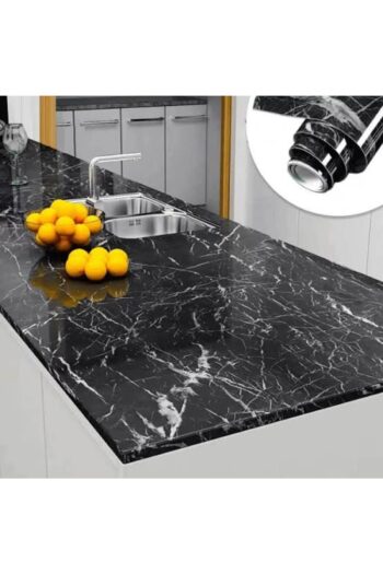 Siyah Mermer Desenli Tezgah, Dolap, Kapı, Masa Kaplama Folyo Kağıdı 5 Metre