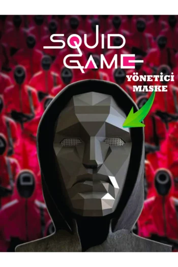 Squid Game - Yönetici Maske - Squid Game Maske (1 ADET) - Siyah Yönetici Maskesi